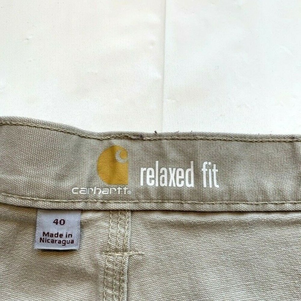 Carhartt Cargo‎ Shorts Mens 40 Canvas Relaxed Fit Stretch Utility Outdoor Khaki - Picture 6 of 12